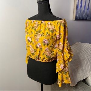 Charlotte Russe Yellow Floral Top